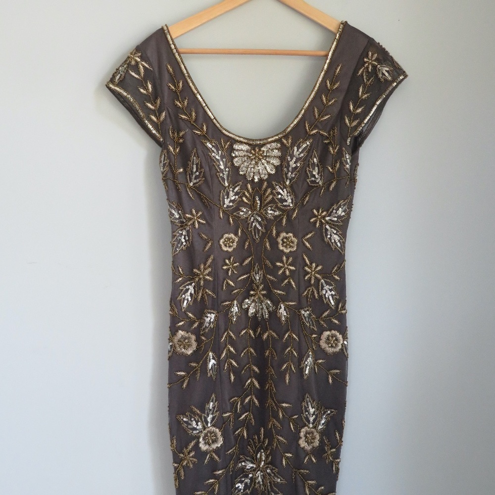 ❦ Appliqué Formal Party Flapper Style Dress ❦